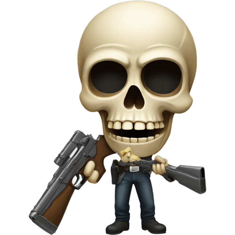 Skull holding gun emoji