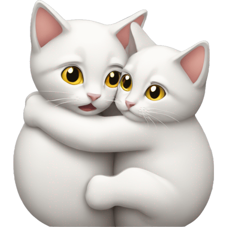 two cats hug emoji