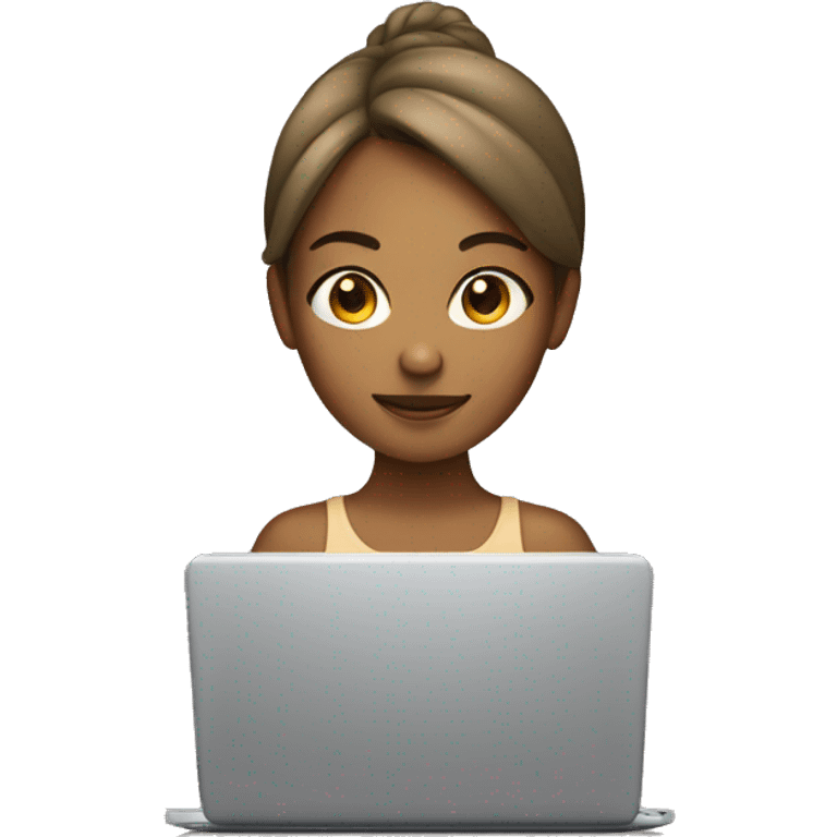 Tan girl on laptop emoji