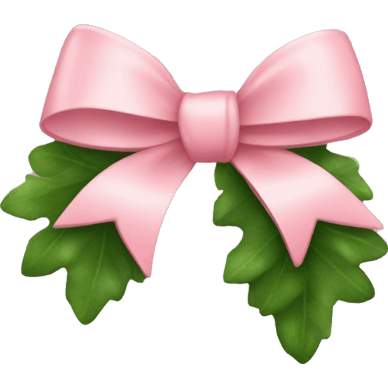 light pink bow on christmas mistletoe  emoji