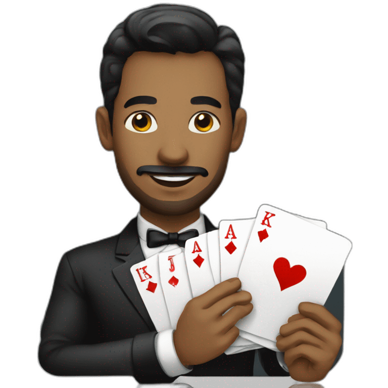 croupier with cards emoji