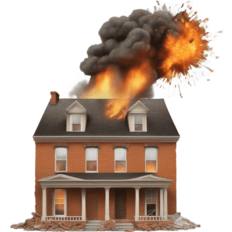 exploding house  emoji