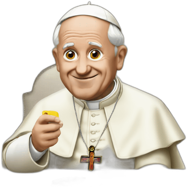 the pope plays uno emoji