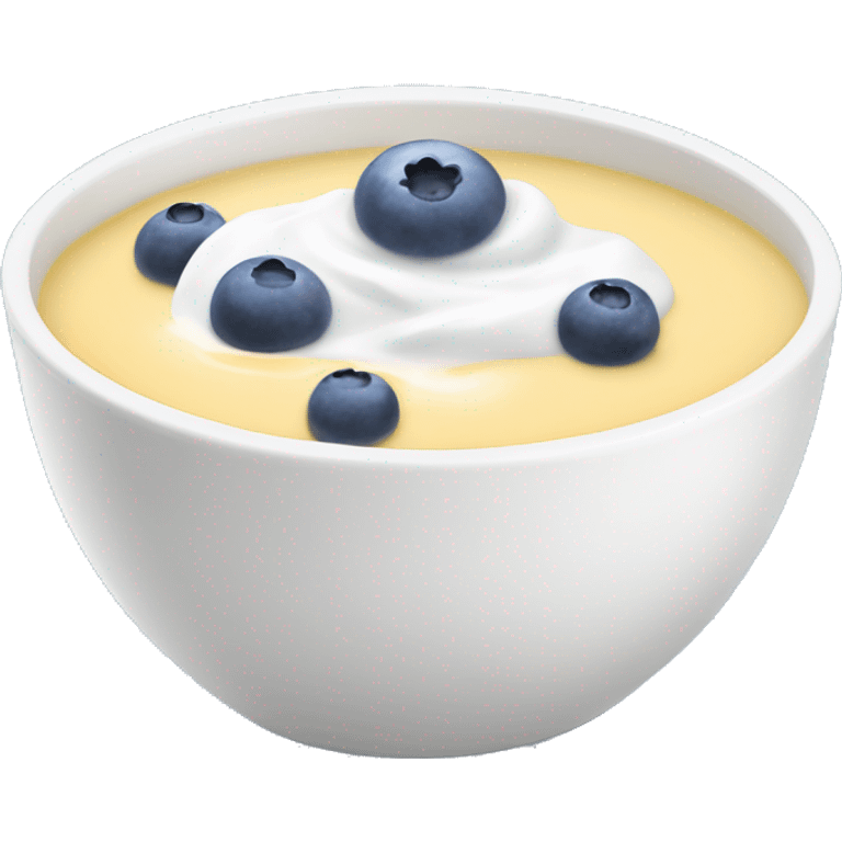 Yogurt bowl with blue Barrie’s down the middle  emoji