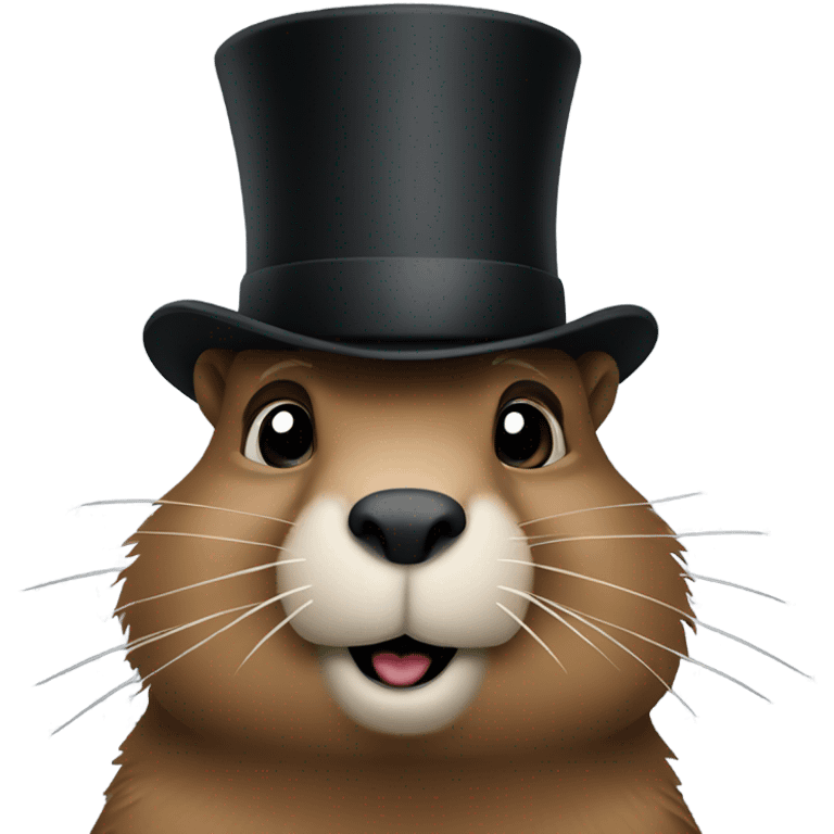 Puxatany Phil groundhog with top hat emoji