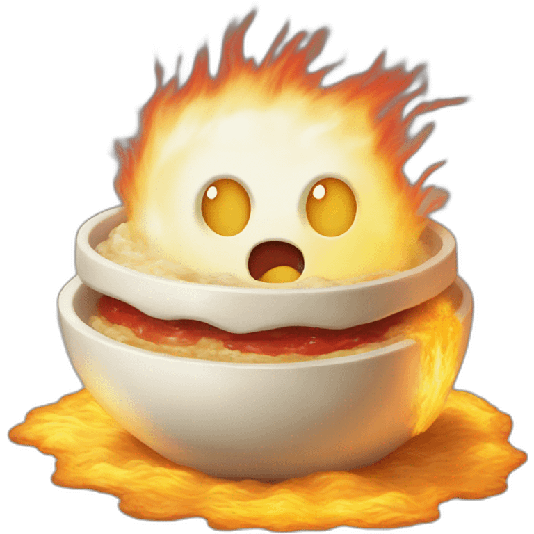 calcifer from howl's moving castle eat scrambled eggs emoji