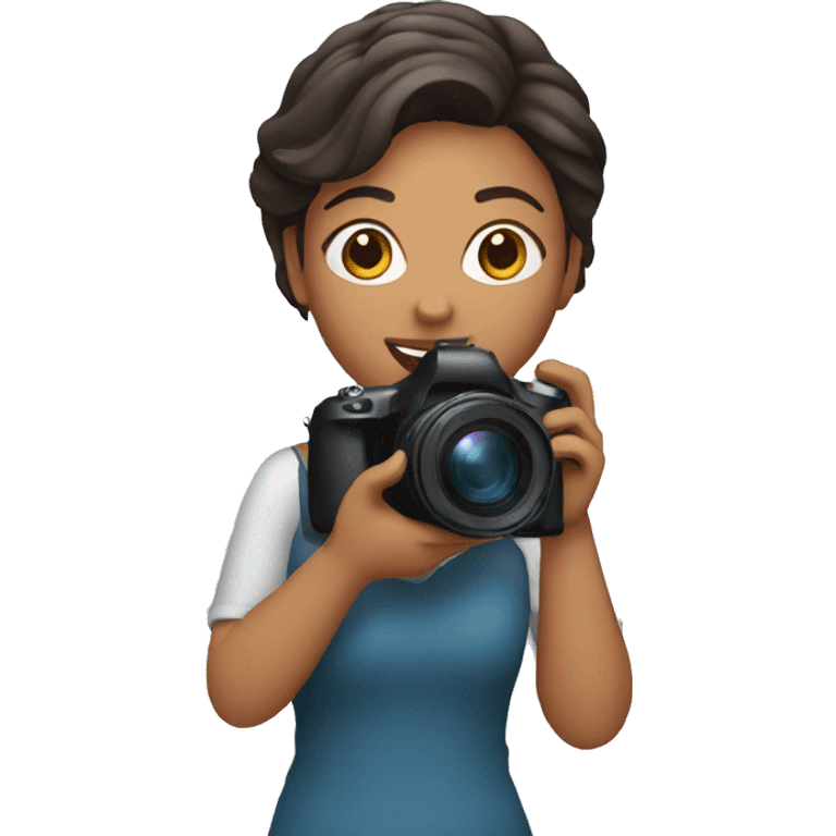 woman holding a camera emoji