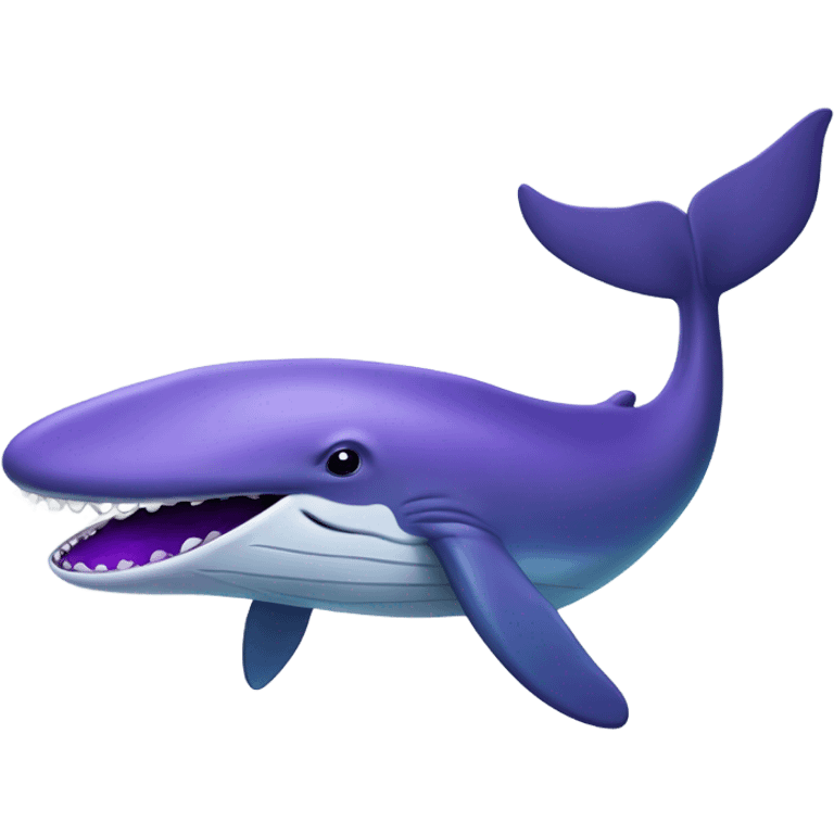 Blue whale purple, open mouth emoji