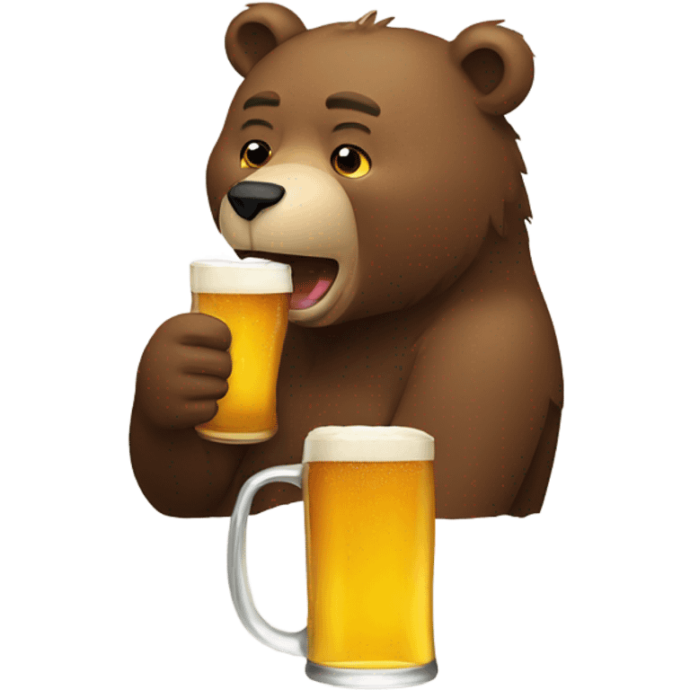 bear drinking a beer emoji