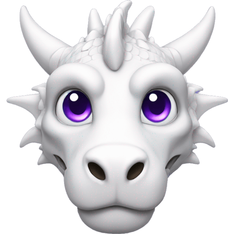 white dragon with blue eyes with purple accents emoji