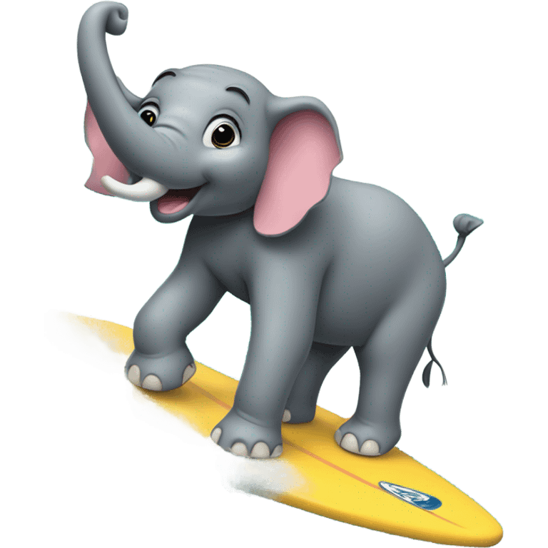 Elephant surfing emoji