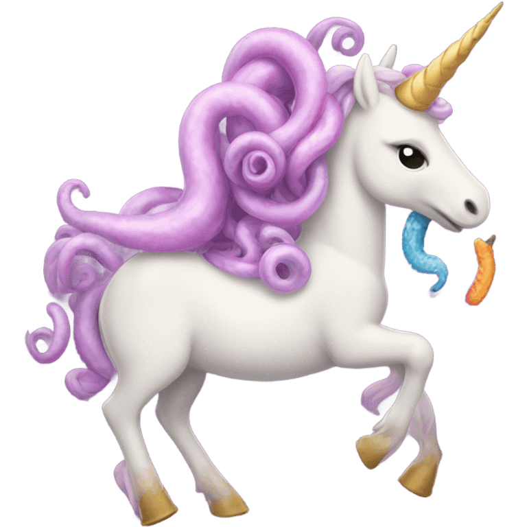 Worm on a unicorn emoji