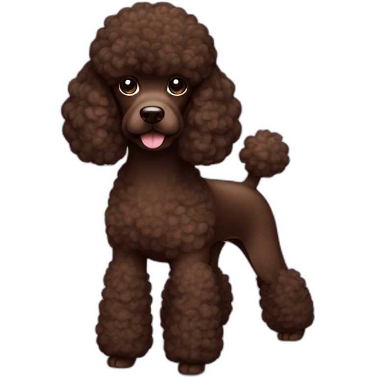 Chocolate poodle Asian cut emoji