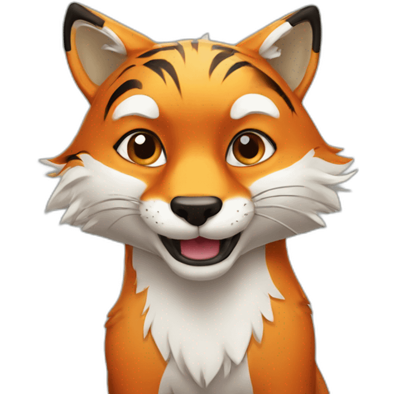 fox tiger hybrid cartoon emoji