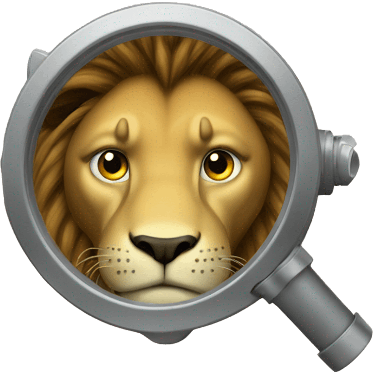 spying lion emoji