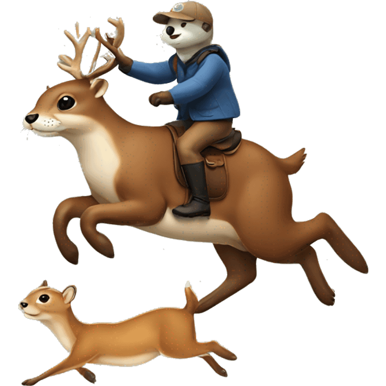 Otter riding a deer emoji