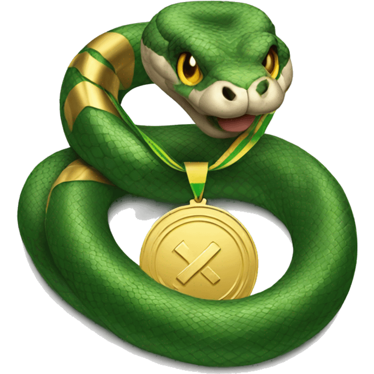 Big snake with a gold medal emoji