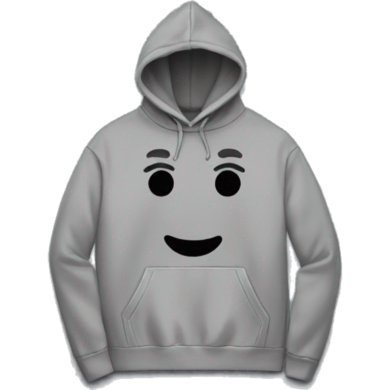 Grey color pullover hoodie no person emoji