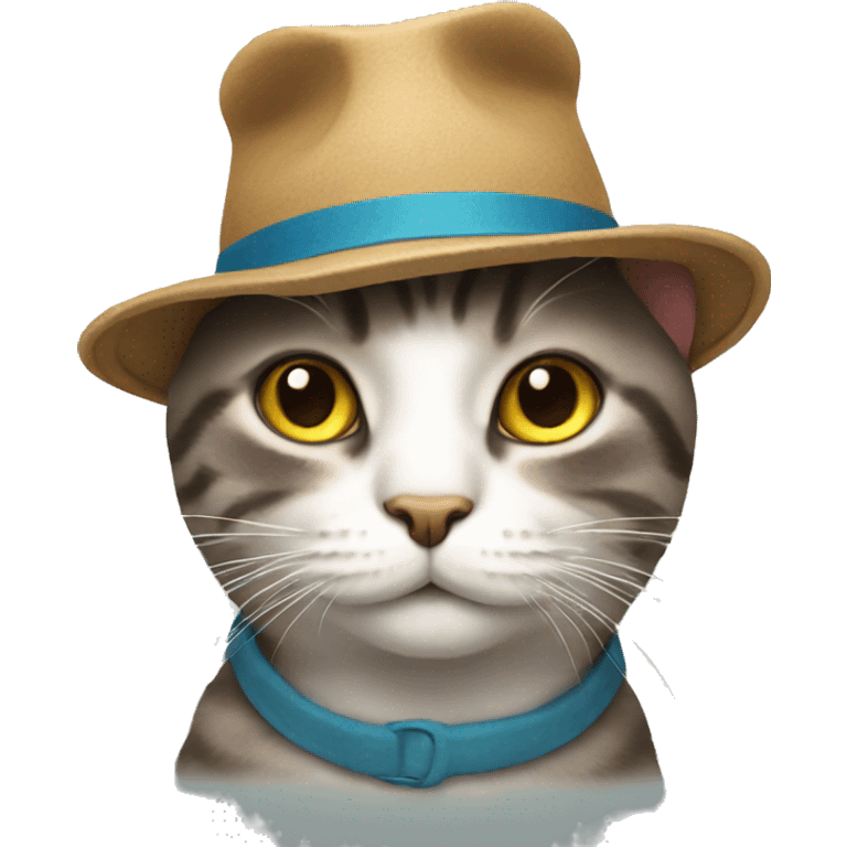 Cat wearing a hat emoji