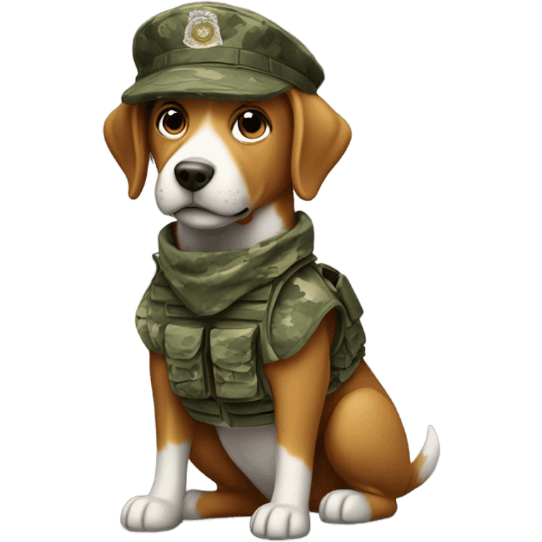 Dog in a military uniform  emoji