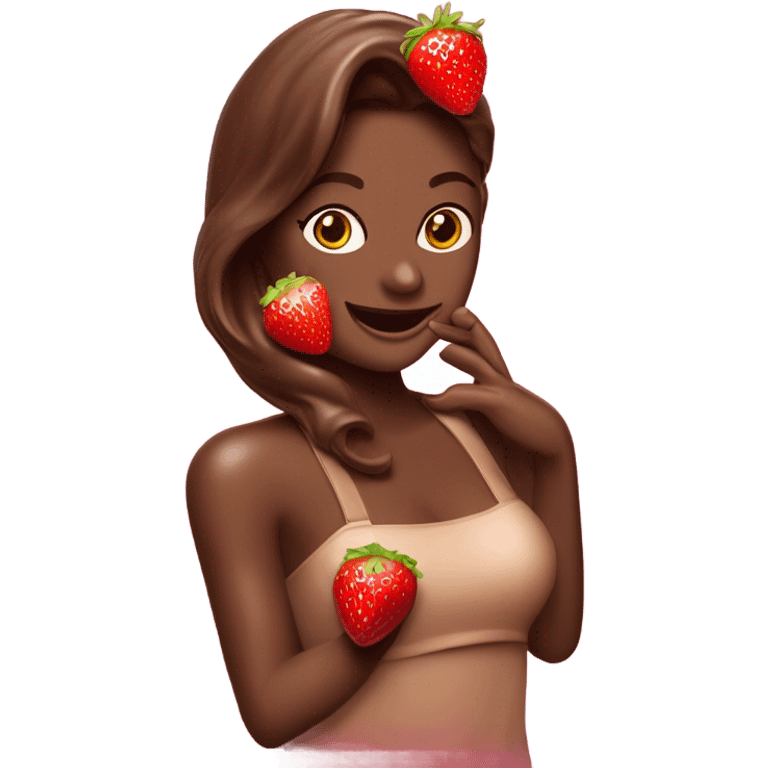 fresas con chocolate emoji