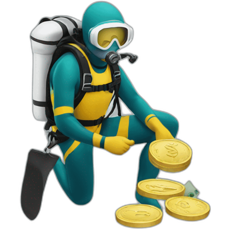 Diver with money emoji