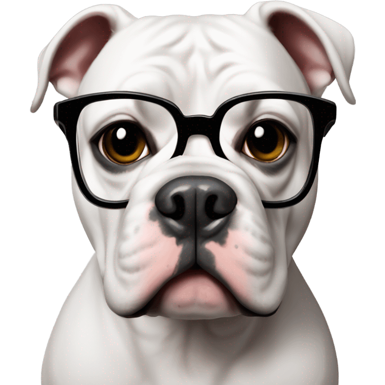 99% Black American Bully with nerd glasses emoji