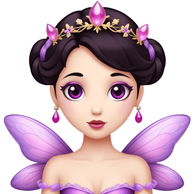 sugar plum fairy with dark hair  emoji