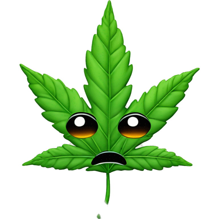 weed leaf with face emoji