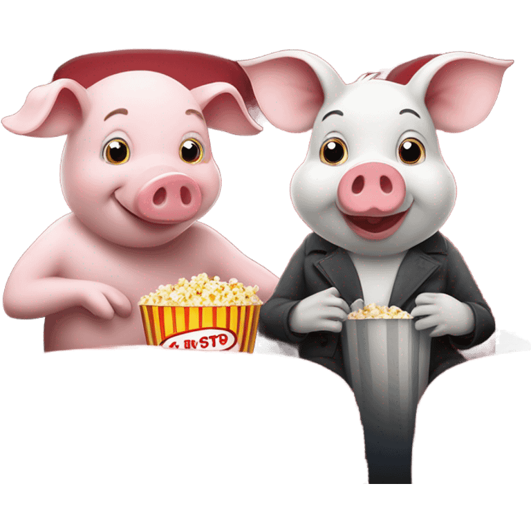 A pig and mouse at the movie theater emoji