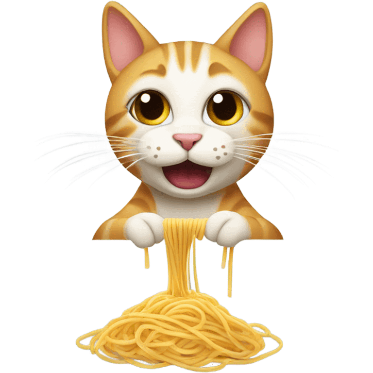 Cat eating spaghetti  emoji