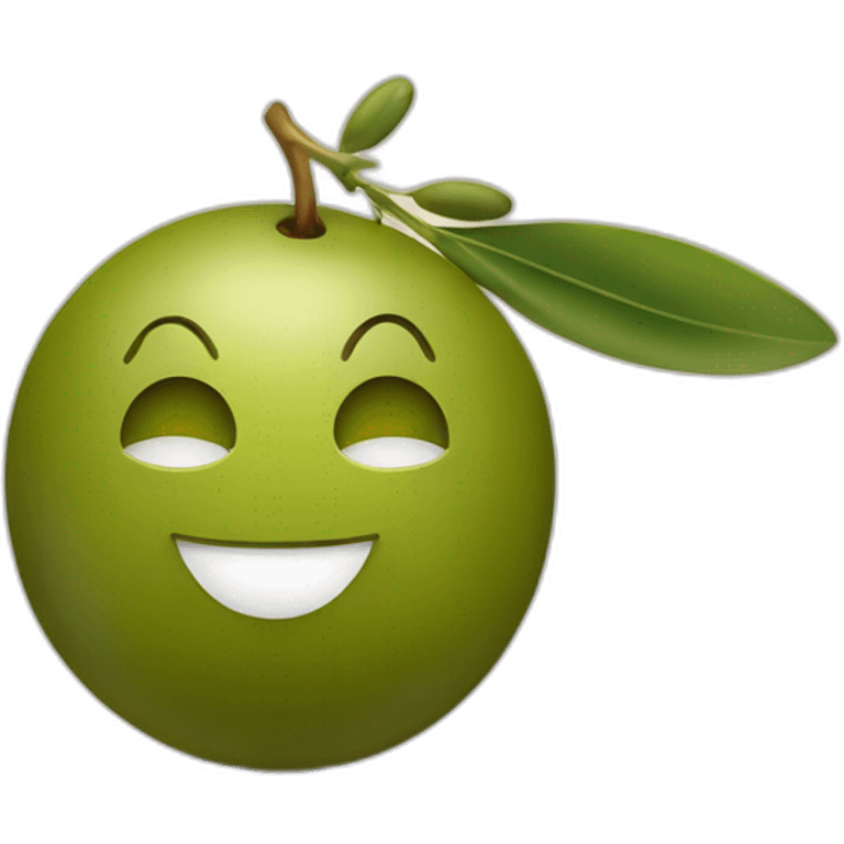 an olive on top of an olive smiling emoji