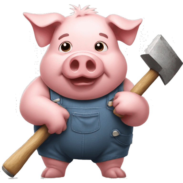 Pig with hammer emoji