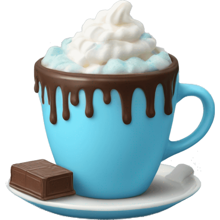 Sky blue hot chocolate emoji