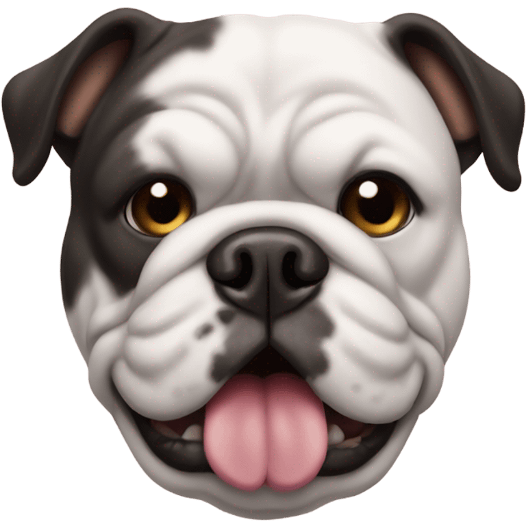 Black furred English bulldog in Mexico emoji