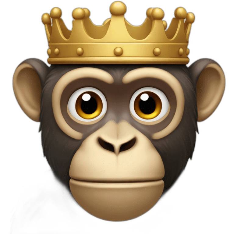 head of monkey with a  wooden crown emoji