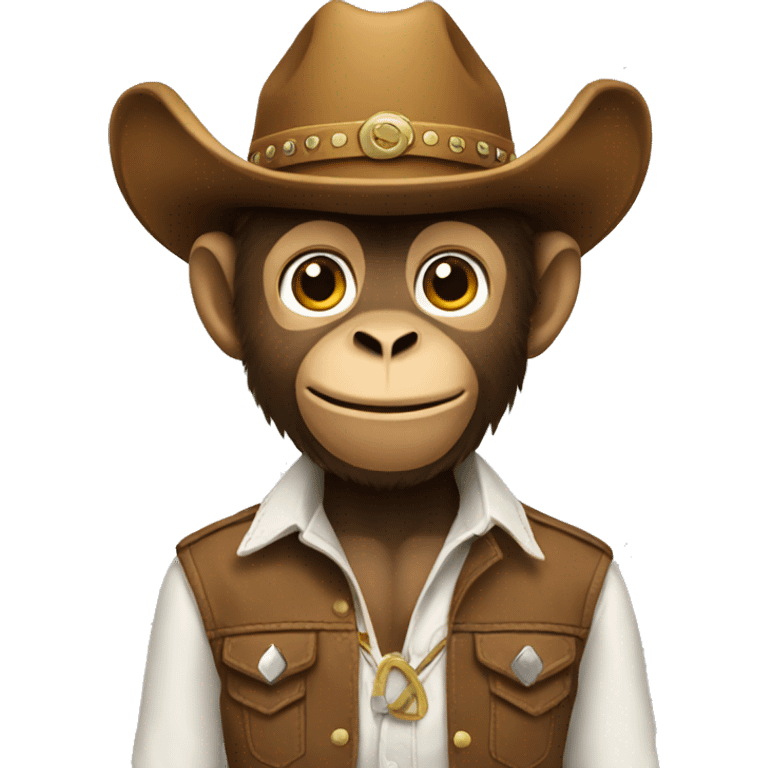 a monkey wearing a cowboy outfit  emoji