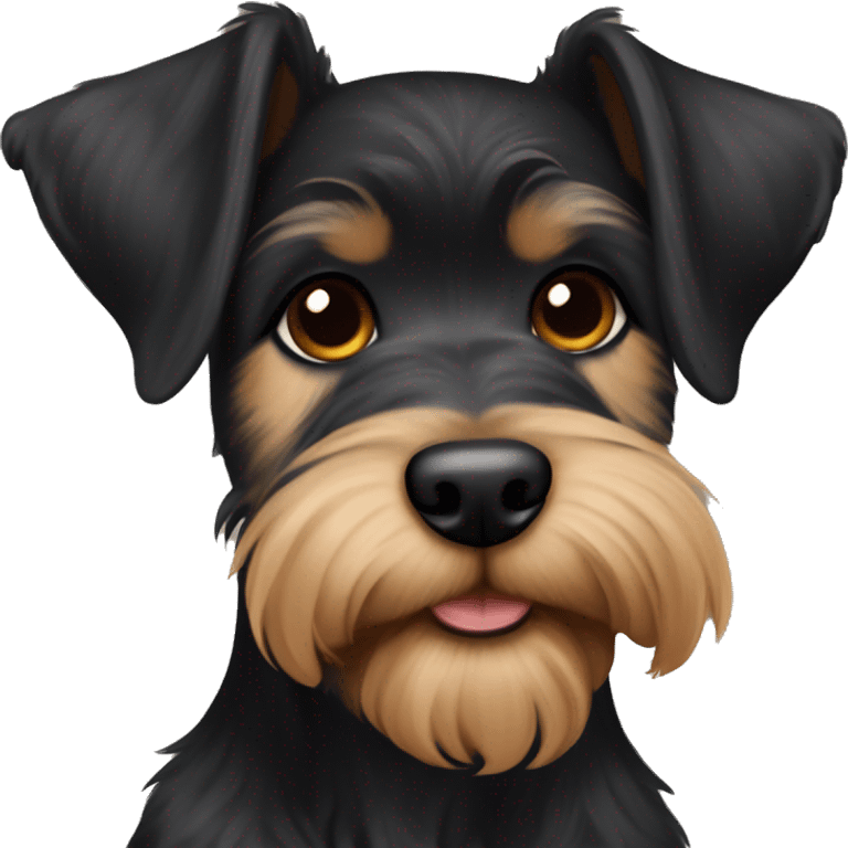 Black Schnauzer light brown around mouth puppy emoji