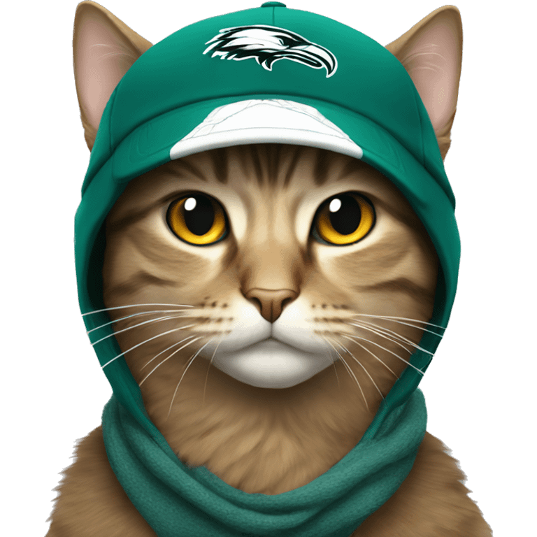 Cat wearing eagles hat emoji