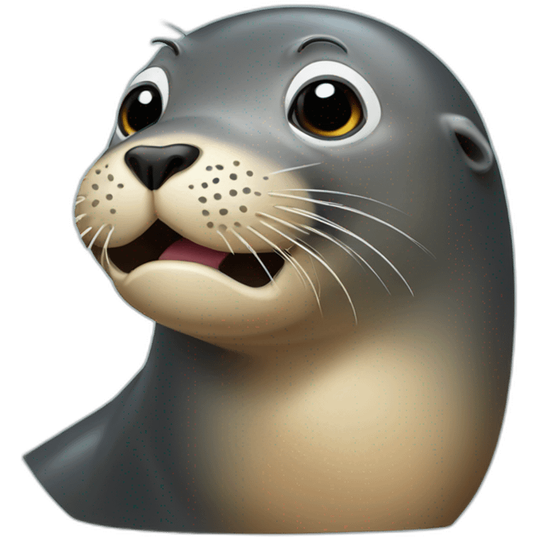 a funny sea lion emoji