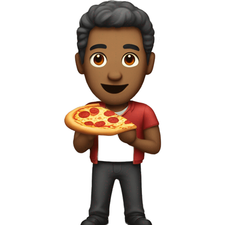 Man with pizza emoji