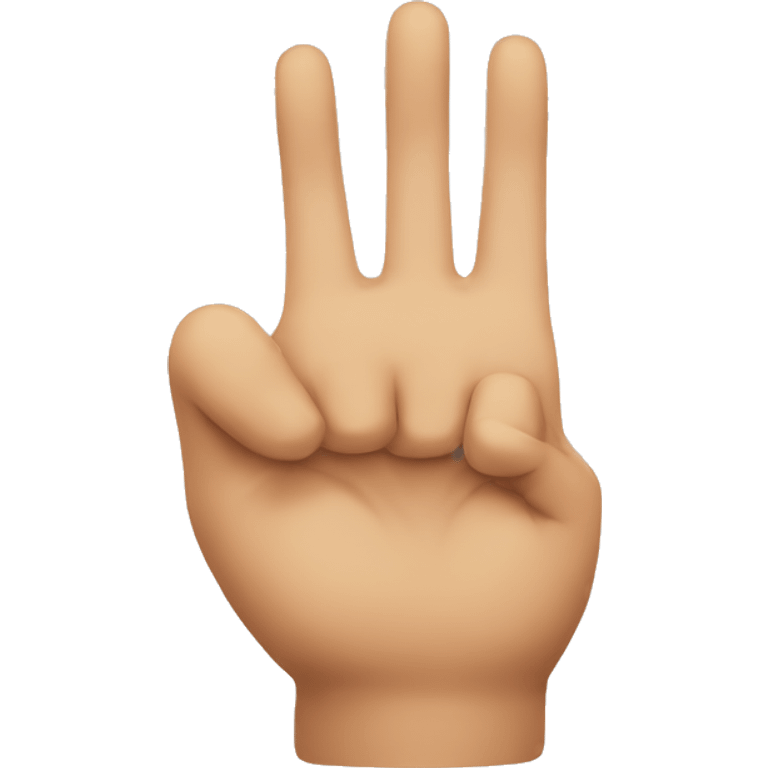 Hand with three fingers up emoji