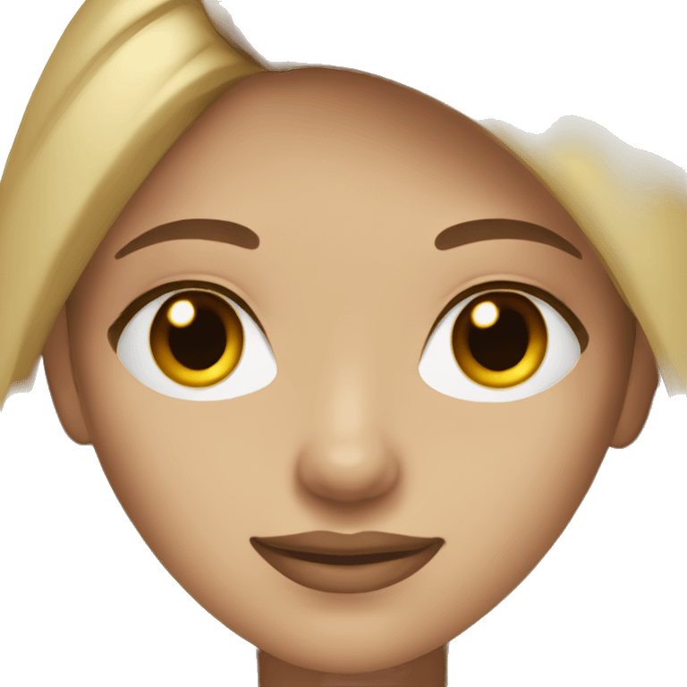 Brown blond hair woman with dark brown eyes and lashes light skin emoji