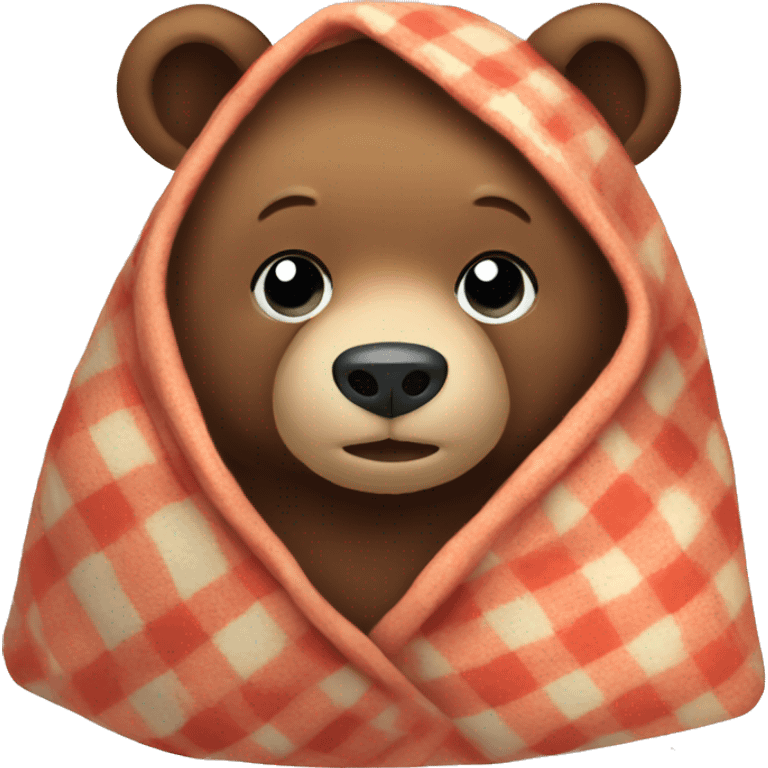 bear cozy in blanket emoji