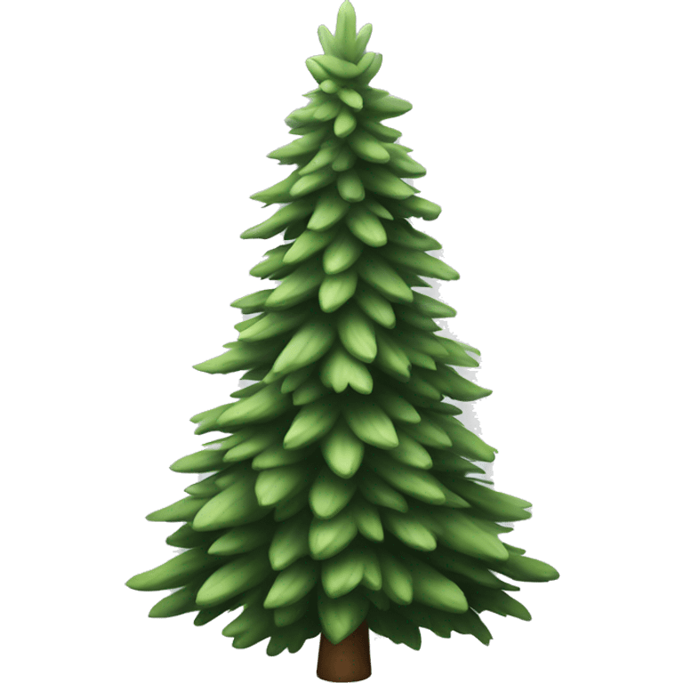  actual white fir christmas tree isolated.  emoji