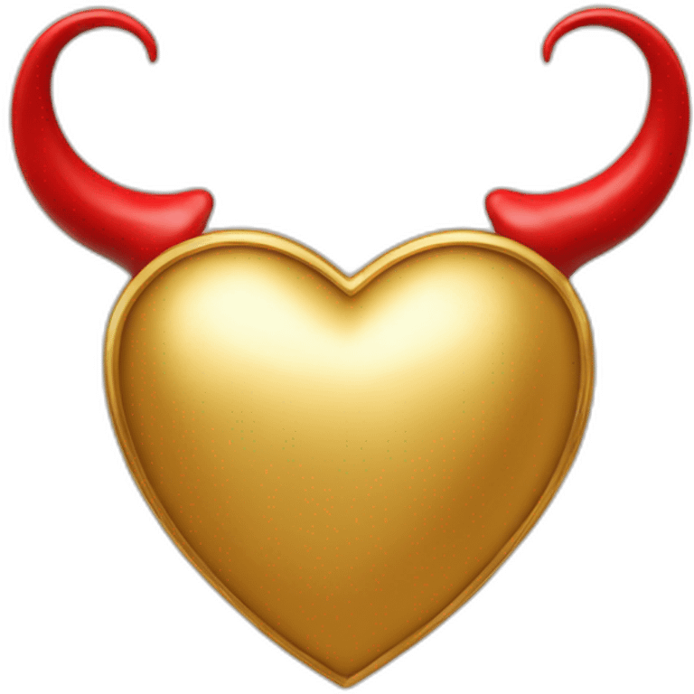 Gold heart frame with red horns emoji