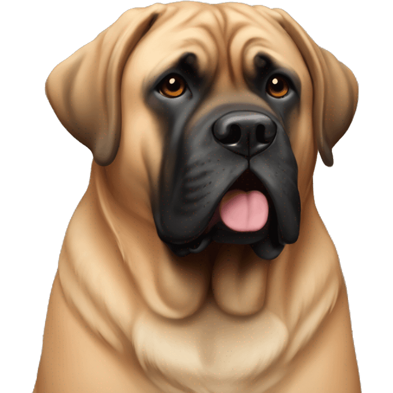 An apricot and black English mastiff emoji