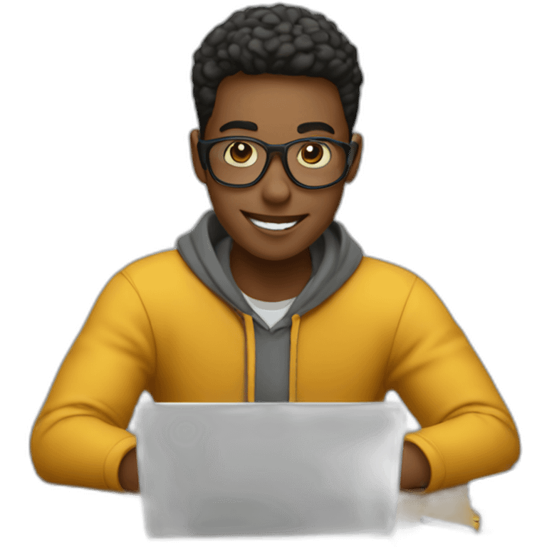 Student studying on a laptop emoji