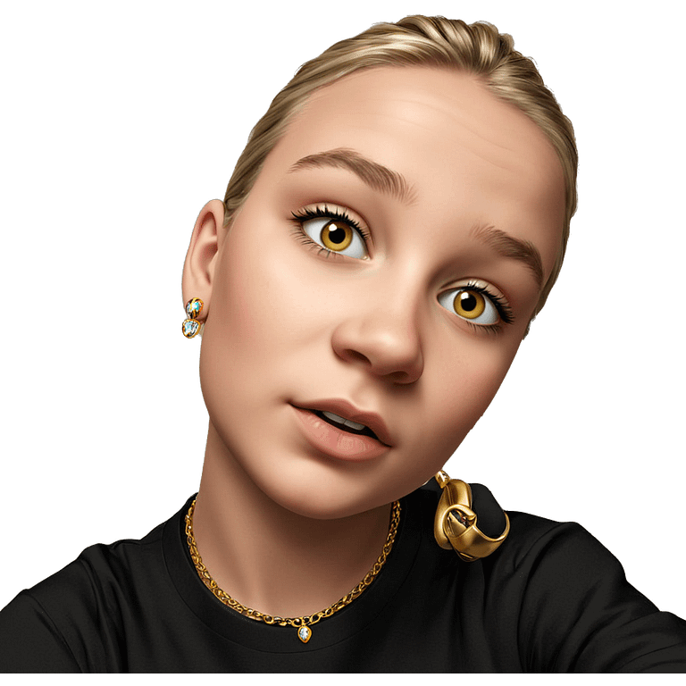 portrait of a girl with jewelry emoji