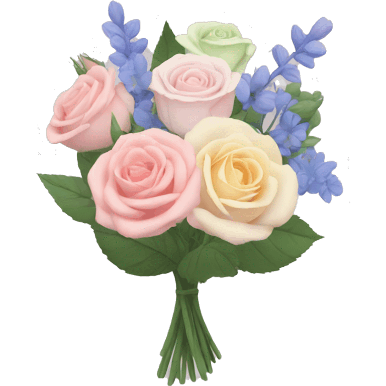 Pastel rose and wildflower bouquet  emoji